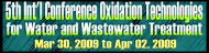 5th International Conference Oxidation Technologies for Water and Wastewater Treatment